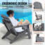 Chaise en plastique, ensemble de 2 foyers pliables toutes saisons gris