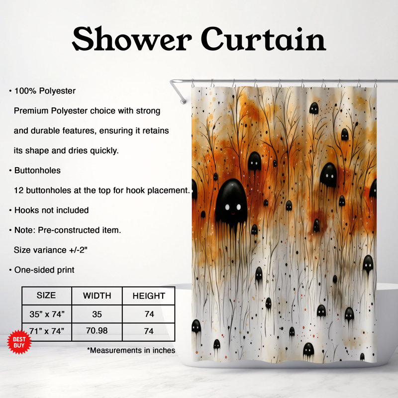 Rideau de douche Creepy Season - Premium, H 74 po x l 71 po