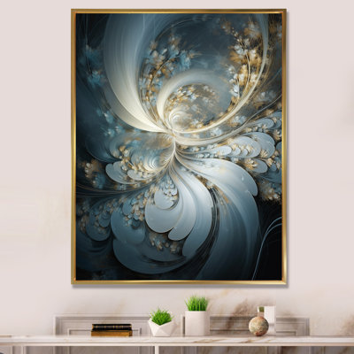 «Blossoming White Fractal Flower», reproduction sur toile