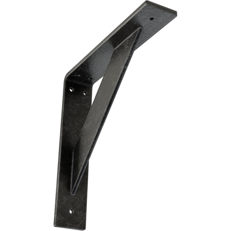 Support traditionnel en acier, H 10 po x l 2 po x P 10 po, Argent antique