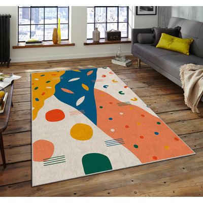 Luxurious Area Rug, 100% Polyester, 5.9 x 9.2 Feet | 740 g/m² Weight, Non-Slip Felt Dot Underside, Easy Clean Velvet Fabric, 0.08 in Pile Height | Machine Washable, Perfect for Living Room & Bedroom Décor