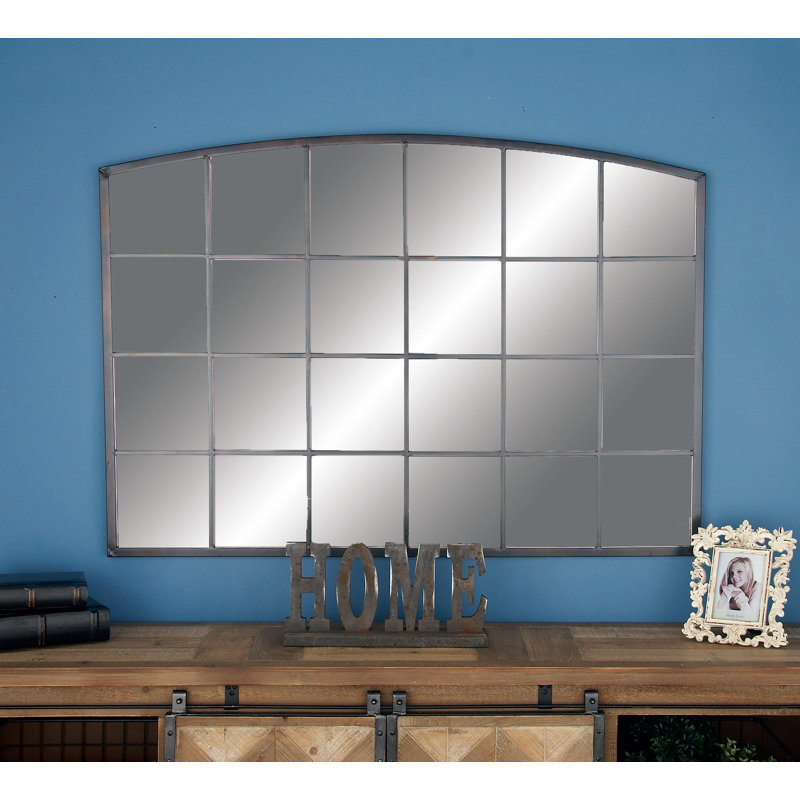 Miroir mural Haider, 34 po x 48 po, Fenêtre, Noir mat