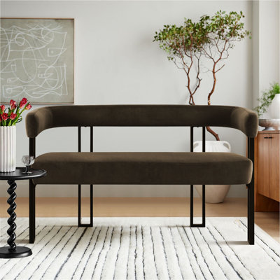 49" Armrest Upholstered Waterfall Entryway / Beroom / Living room Bench