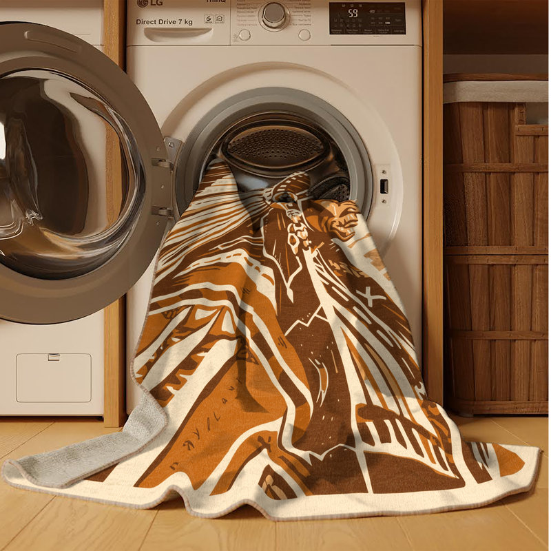 Tapis lavable à la machine Elmwood Sioux Warrior Global, 7 x 9