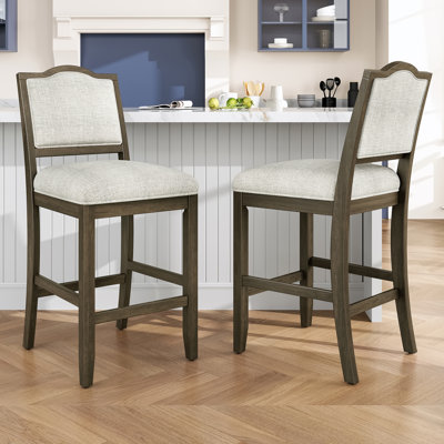 Tabourets de bar à hauteur de comptoir rustique, pour îlot de cuisine, salle à manger, ensemble de 2