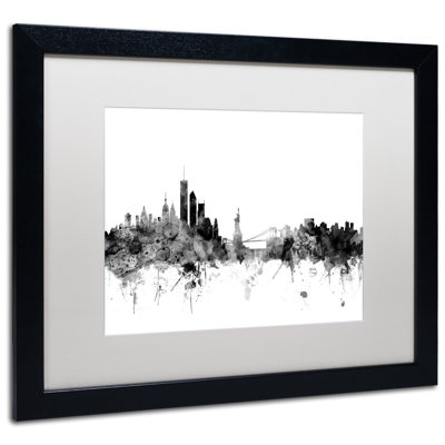 "new york horizon b&w" par michael tompsett, impression encadrée sur toile