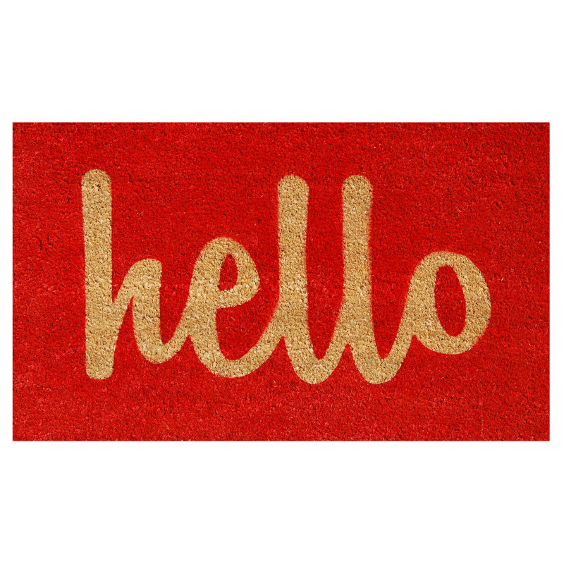 Carlaysia Non-Slip Outdoor Doormat, Rectangle 2' x 3', Red