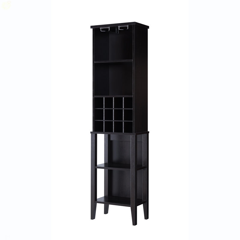 Wooden Wine Bottle Rack Metal Wine Glass Rack Four Shelves