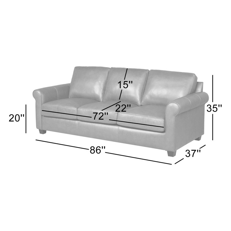 Cataldo 86'' Genuine Leather Sofa
