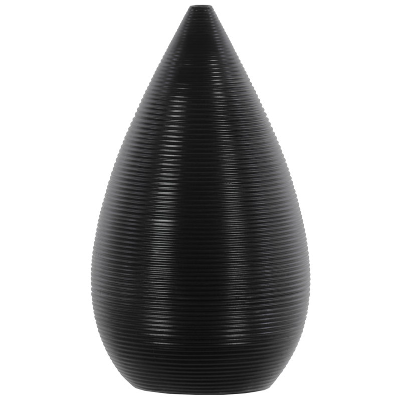 Sederholm Ceramic Table Vase, 9" H x 5.75" W x 7.75" D, Black
