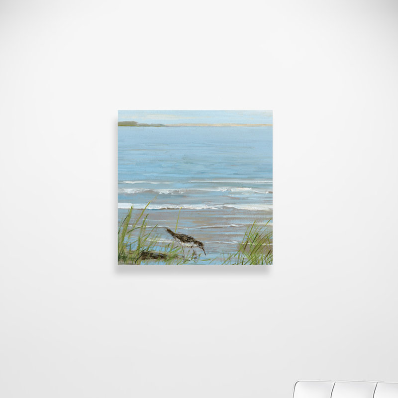 Après-midi sur la côte II - peinture sur toile sans cadre, H 36 po x l 36 po x P 1,38 po