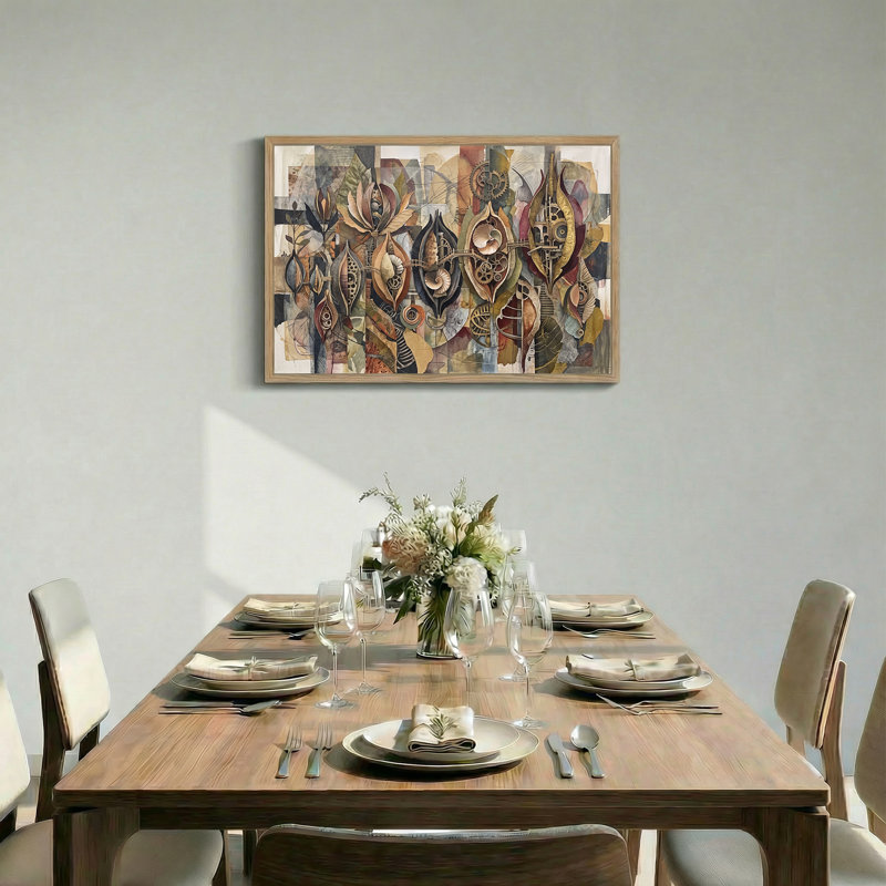 Art mural sur toile, feuilles et coquillages, H 24 po x l 36 po