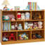 Bibliothèque à 3 niveaux en bois, bibliothèque de rangement à 8 sections avec dispositif anti-basculement, vitrine moderne pour le salon et la salle de classe