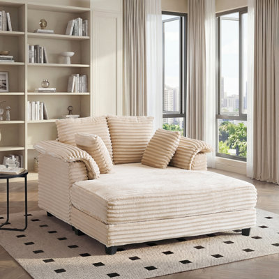 Upholstered Corduroy Lounge Sofa