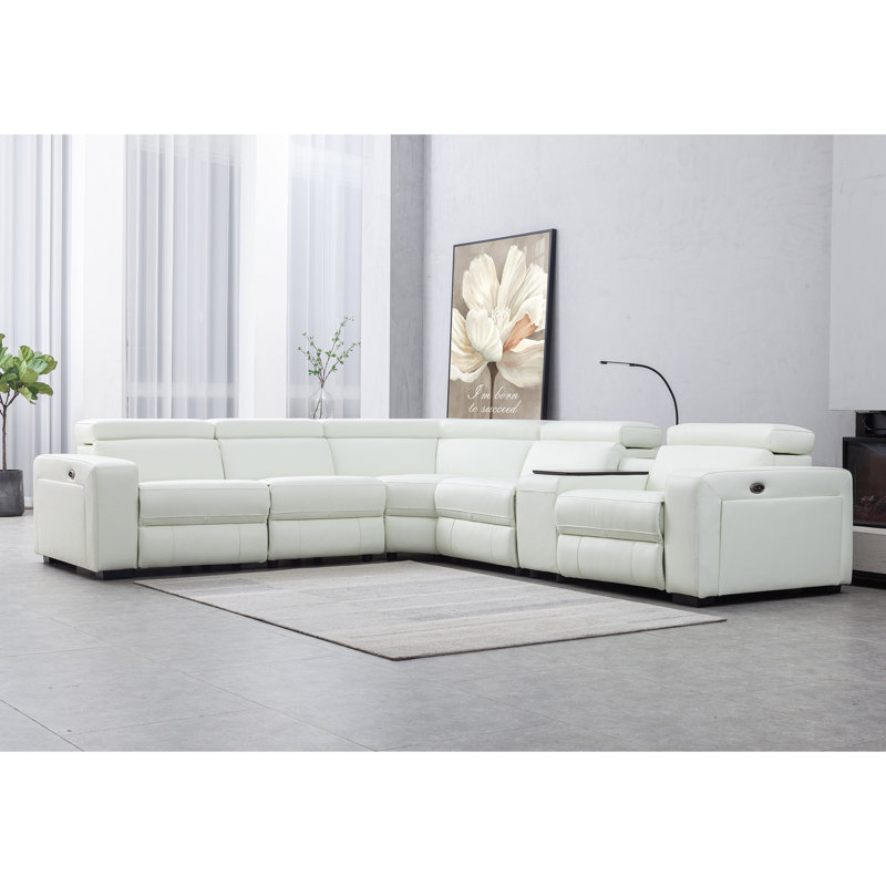 Ariaana Upholstered Power Reclining L-Shaped Sectional Symmetrical