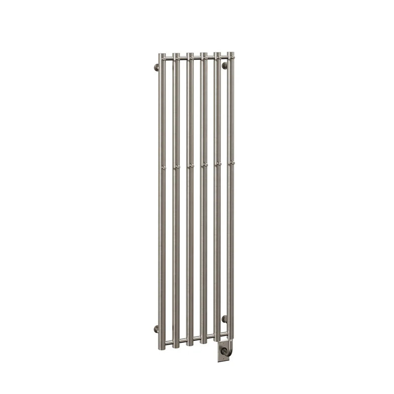 Chauffe-serviettes électrique mural vertical 16,5 po x 59 po Rosendal, Nickel brossé, Électrique câblé