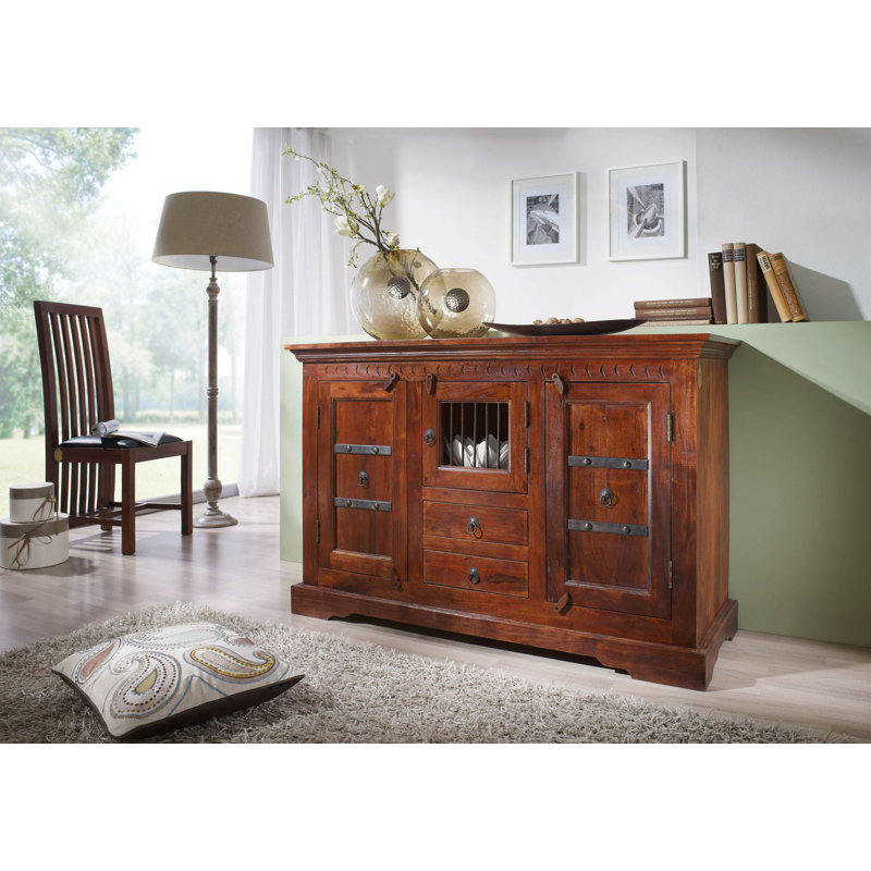 Oxford Solid Wood 130 cm W Chest of 2 Drawers, Nougat