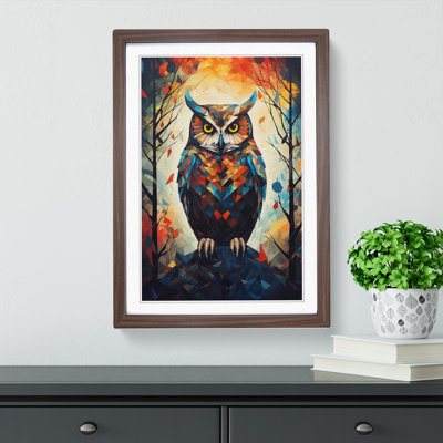 Owl Geometric No.2 1 Piece Single Picture Frame Wall Art