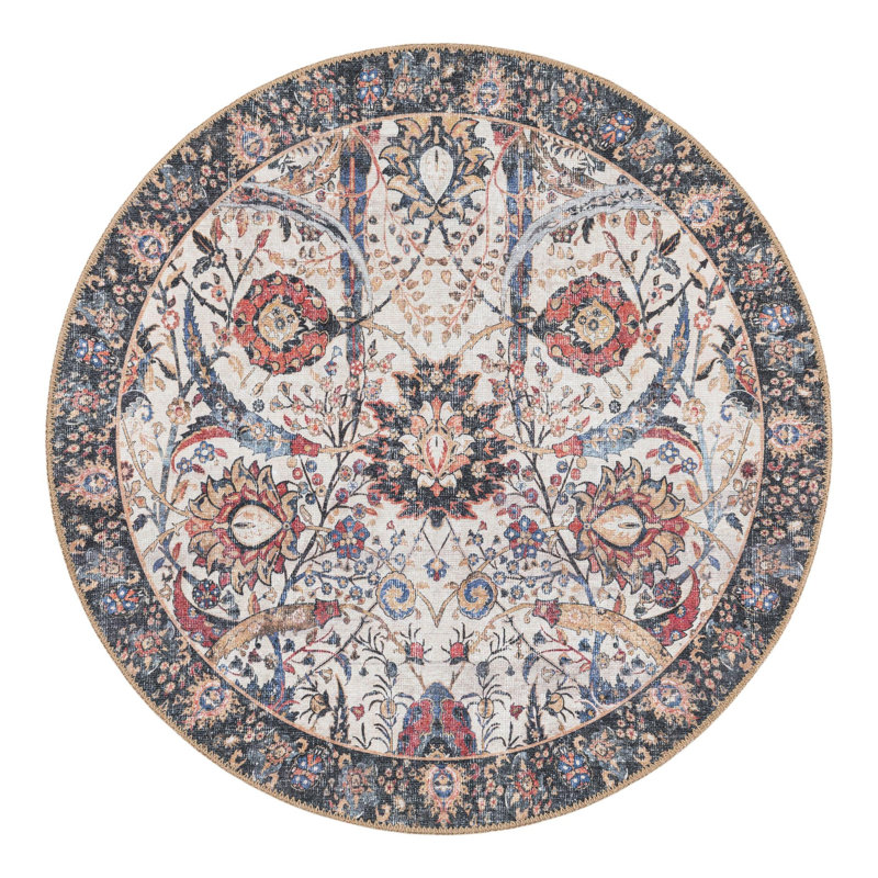 Mailen Performance Chenille Floral Indoor Rug, Round 3'6" x 3'6"