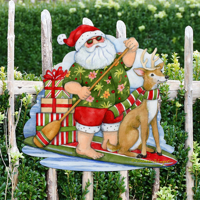 Décoration de porte Père Noël Gromme
