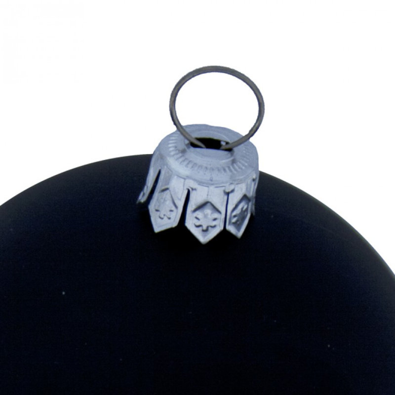 Bauble, 6cm H x 6cm W x 6cm D, Black Satin