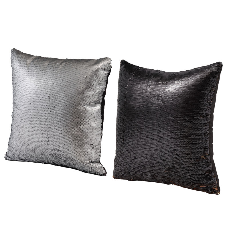 Reversible Throw Pillow, Silver