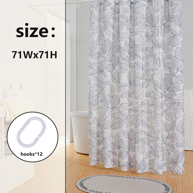 Rideau de douche avec crochets inclus