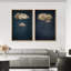 Ensemble de 2 décorations murales minimalistes bleu marine et pastel bleu marine-98126483-98126482