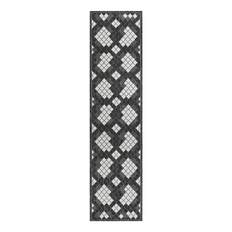 Geometric Indoor / Outdoor Rug, Runner 2' x 8'