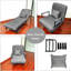Fauteuil-lit pliable gris - Lin haut, structure en métal, métal de salon pliant facile à assembler, confortable