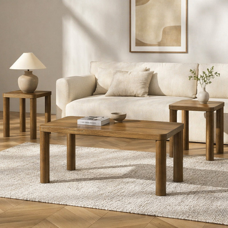 Ensemble de tables basses 3 pièces Bryant, Brun
