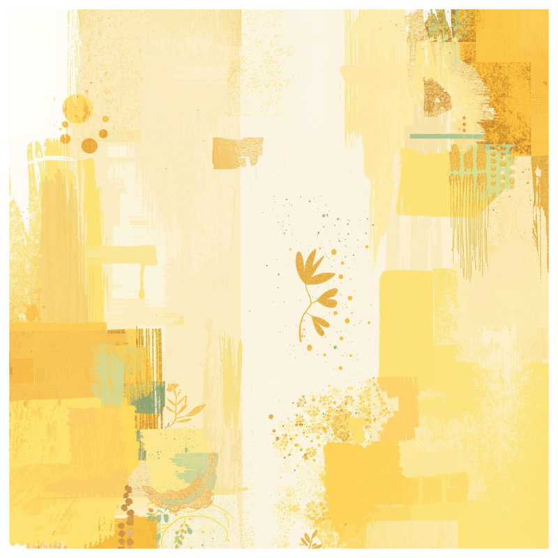 Abstract Yellow Brushstrokes Blankets, 50in W x 60in H