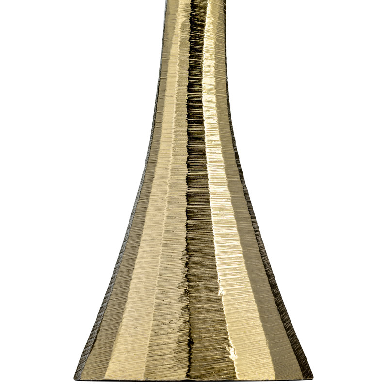 Metal and Aluminum Taper Candle Holder, 9" H x 3" W x 3" D, Brown/Gold