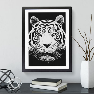 Monochrome Tiger No.3 - Framed Print