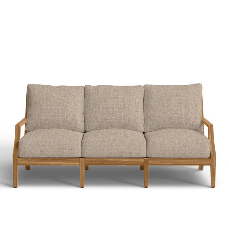 Haley Teak Sofa - Natural Teak, Natural Teak, No welt + Standard fill, Canvas Sand