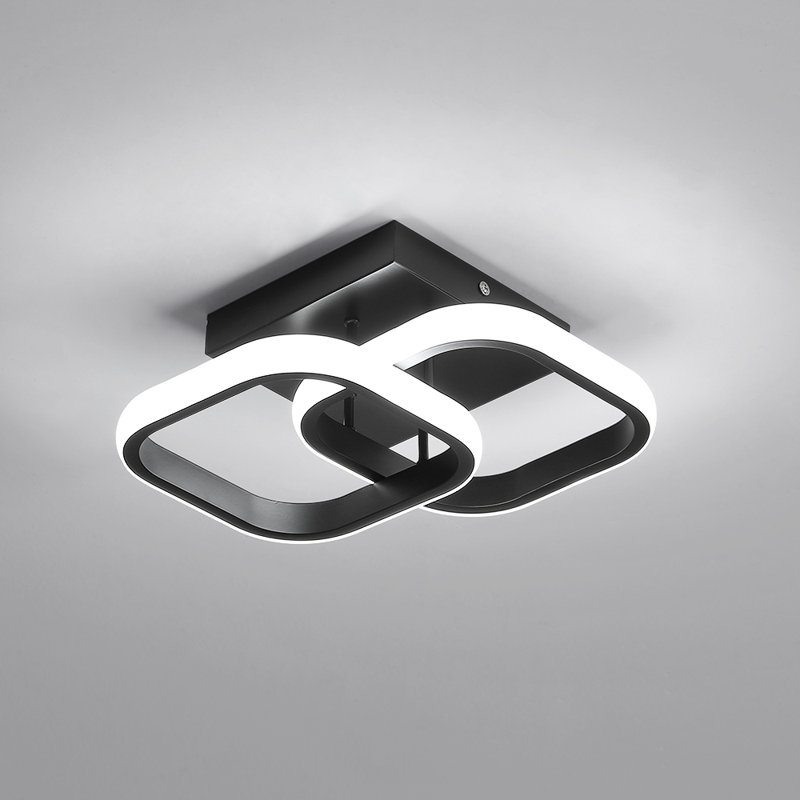 Luebbert LED Semi Flush Mount, 6000K, Black