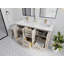 Boston 60 po X P 22 po D Meuble-lavabo double en grain fin avec 2 po Quartz-109375596