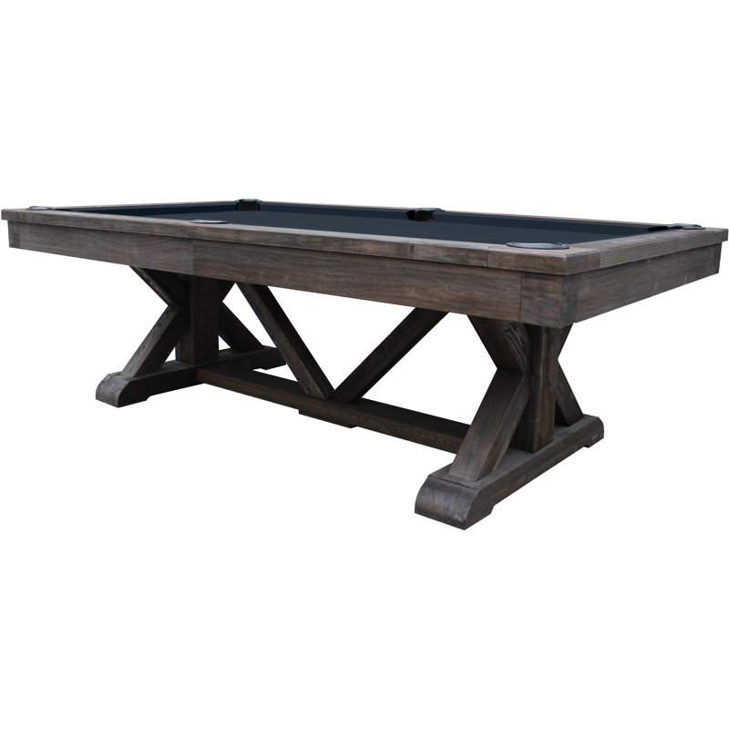 Brazos River Weathered 8' Slate Pool Table with Professional Installation Included, Weathered Black, Titanium