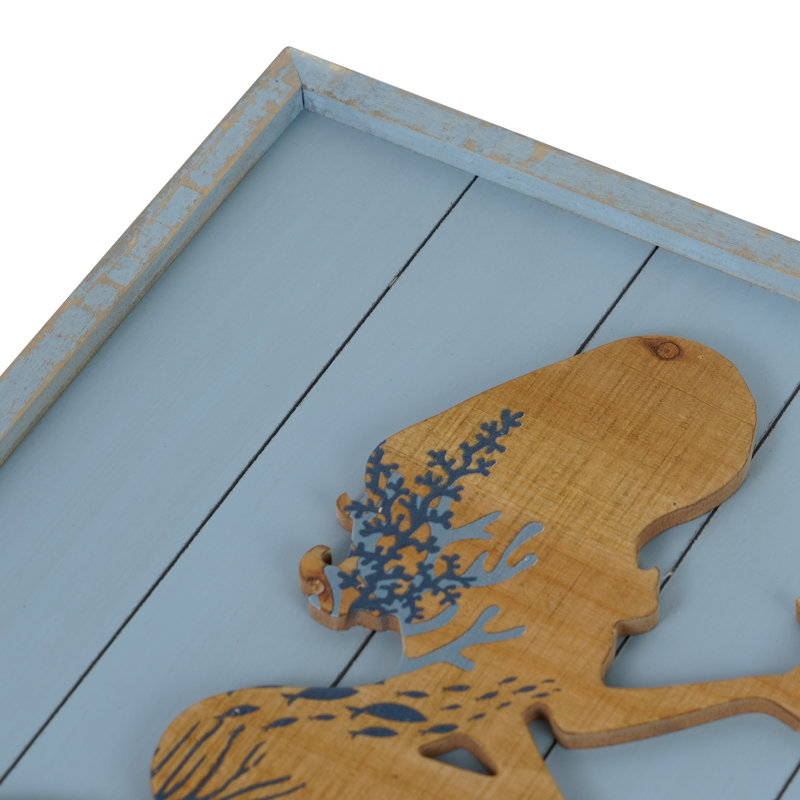 Décoration murale en bois étoile de mer rustique sirène