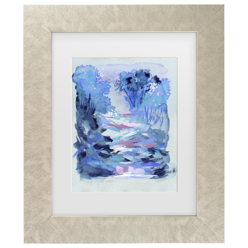 Œuvre encadrée, «Bistro Wyanne Tranquility and Silence Matted», H 14,5 po x l 17,5 po