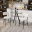 Table basse ronde, ensemble de 1 table de salle à manger, table de cuisine moderne en verre, plateau de table rond en verre trempé 31,5 po, pieds de table en métal transparent pour petits espaces, bistro, café-797618100