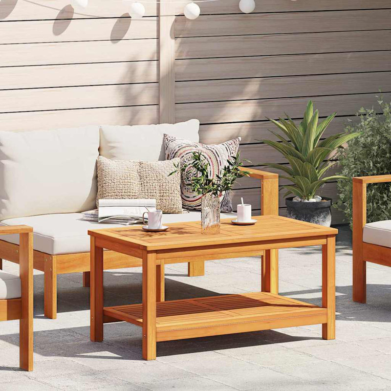 Coffee Table Garden Porch Tea Table Side End Table Solid Acacia Wood, Brown, 45" H x 110" W x 55" L