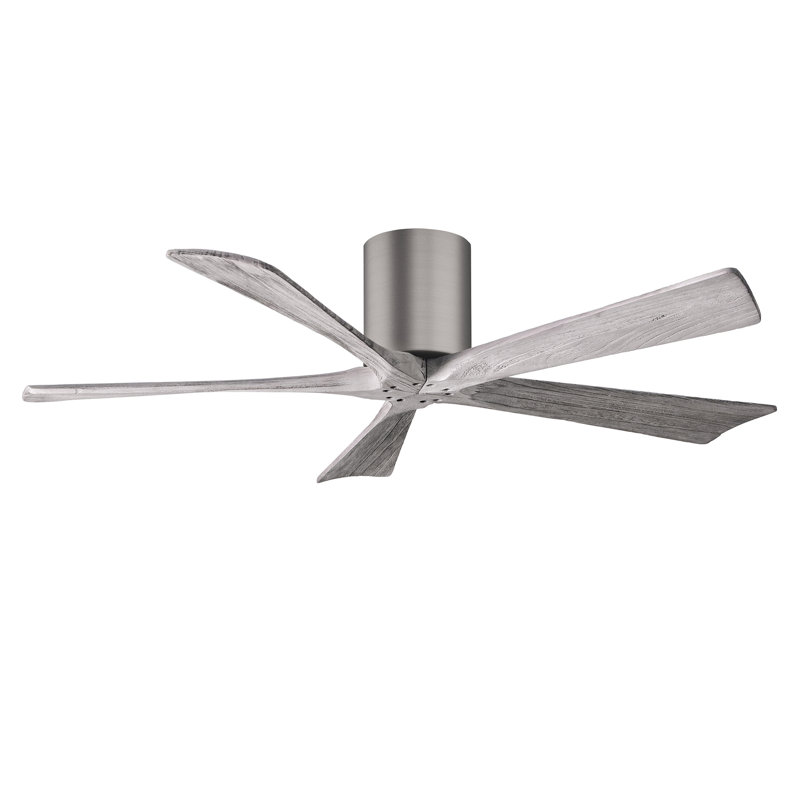 Ventilateur à pales encastré 5 pales Irene, 52", Étain brossé, Ton noyer
