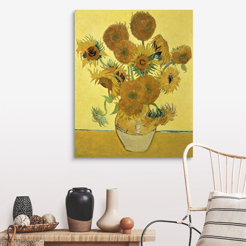 Tournesols, 1888, art mural sur toile, H 32 po x l 40 po x P 1,25 po, Toile tendue