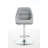 Set Of 2 Bar Stools, With Chrome Footrest And Base Swivel Height Adjustable Mechanical Lifting Velvet + Bar Stool-GREY (Easy To Clean)