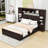 Wooden Platform Bed With 2 Drawers and Trundle and Cabinet-1330459169-1330459174