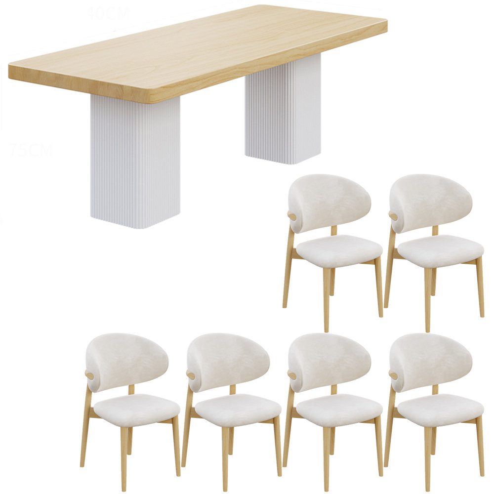 Waagy Modern Japanese style solid wood dining table set | Wayfair
