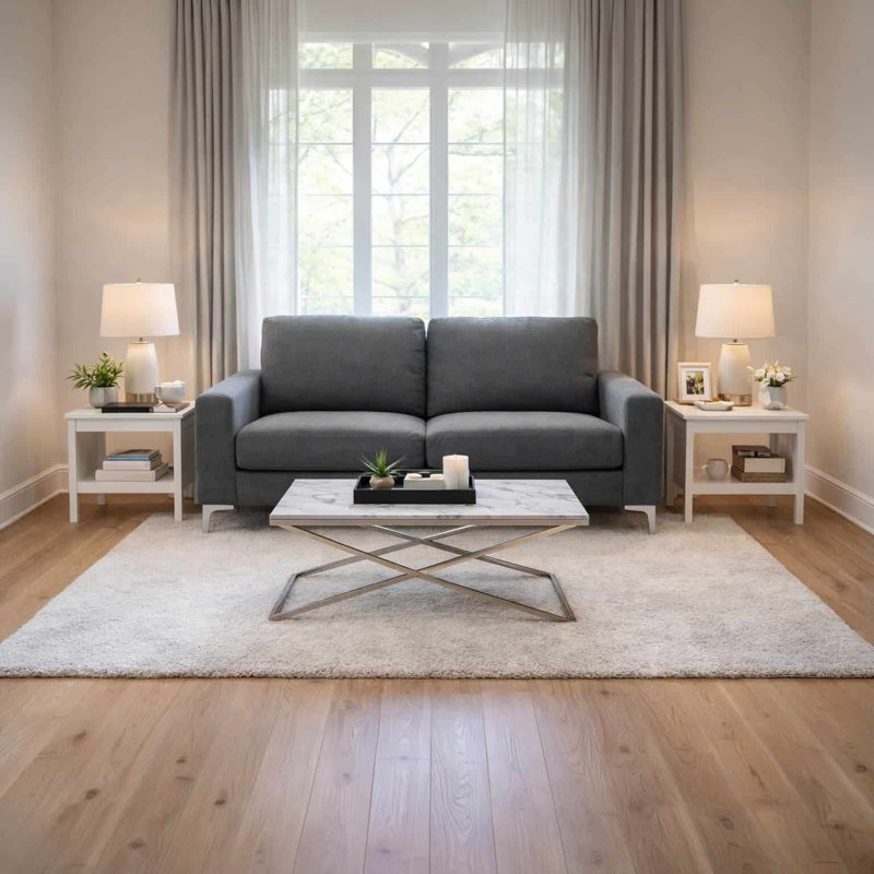 Ginetta Marble Coffee Table with Silver