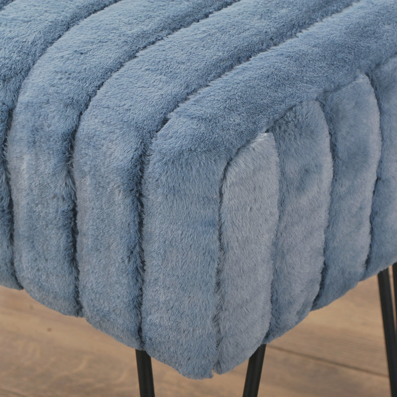 Dugan Upholstered Ottoman, Blue Mirage 