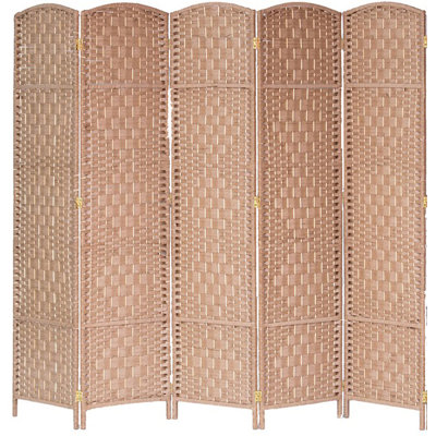 Andreu Folding Room Divider Screen Bamboo Woven Insert 71" High